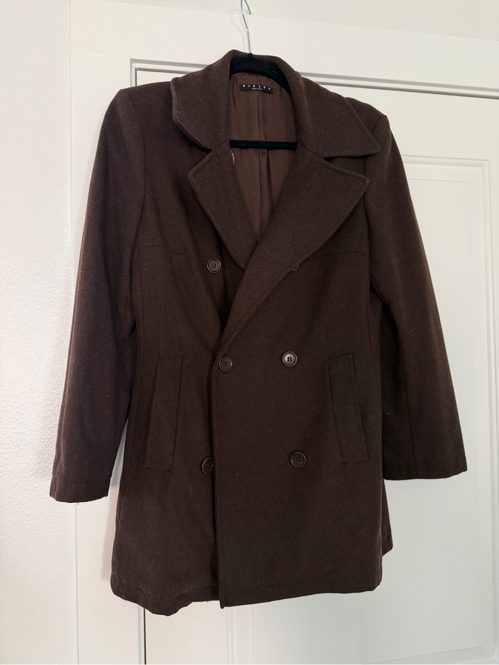 Sisley Brown Teddy Double-Breasted Jacket